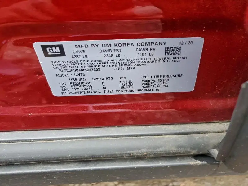 2021 CHEVROLET TRAX 1LT  