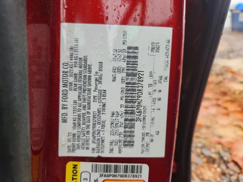 2013 FORD FUSION SE  