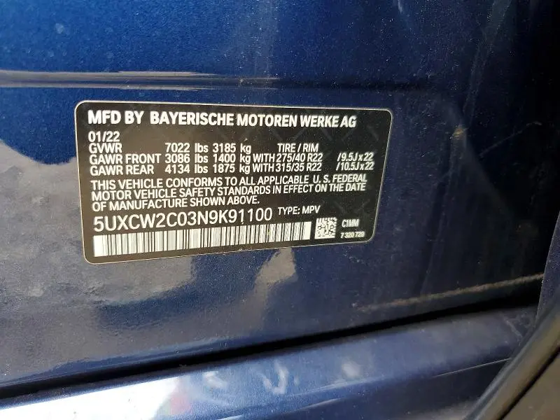 2022 BMW X7 XDRIVE40I  