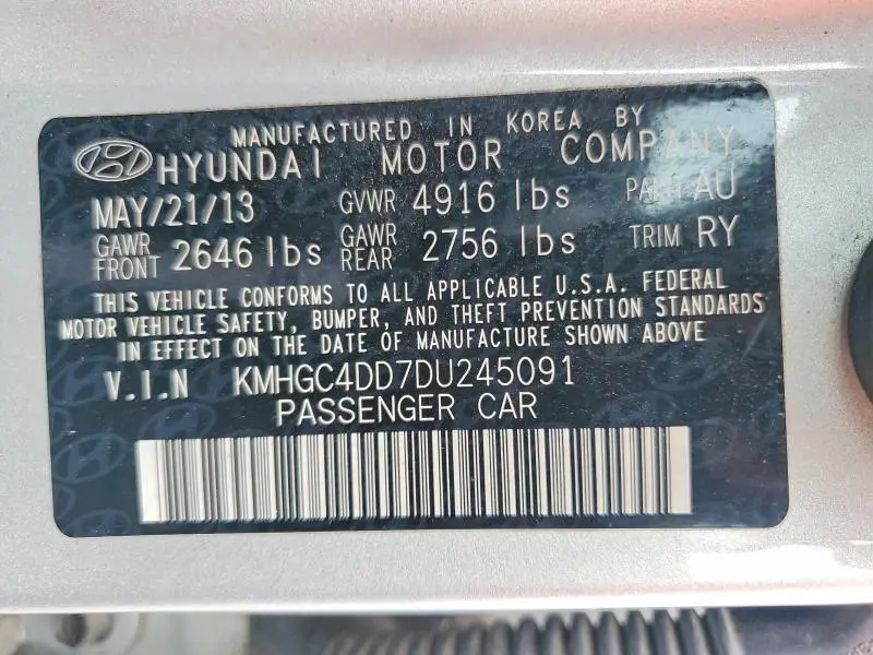 2013 HYUNDAI GENESIS 3.8L  
