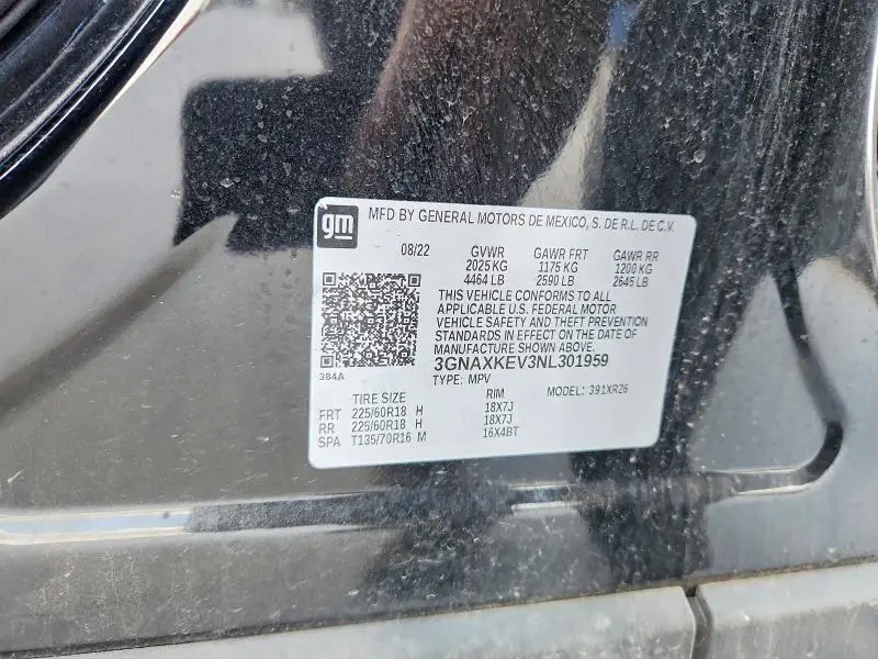 2022 CHEVROLET EQUINOX LT  