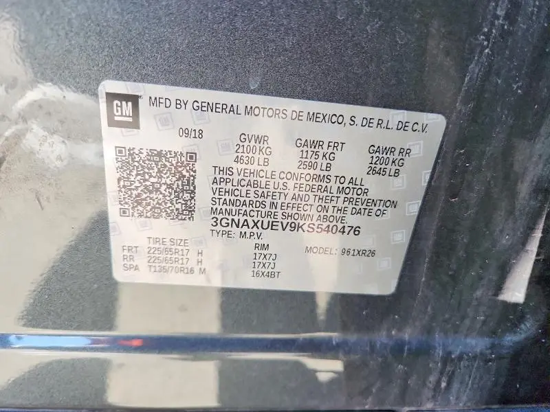 2019 CHEVROLET EQUINOX LT  