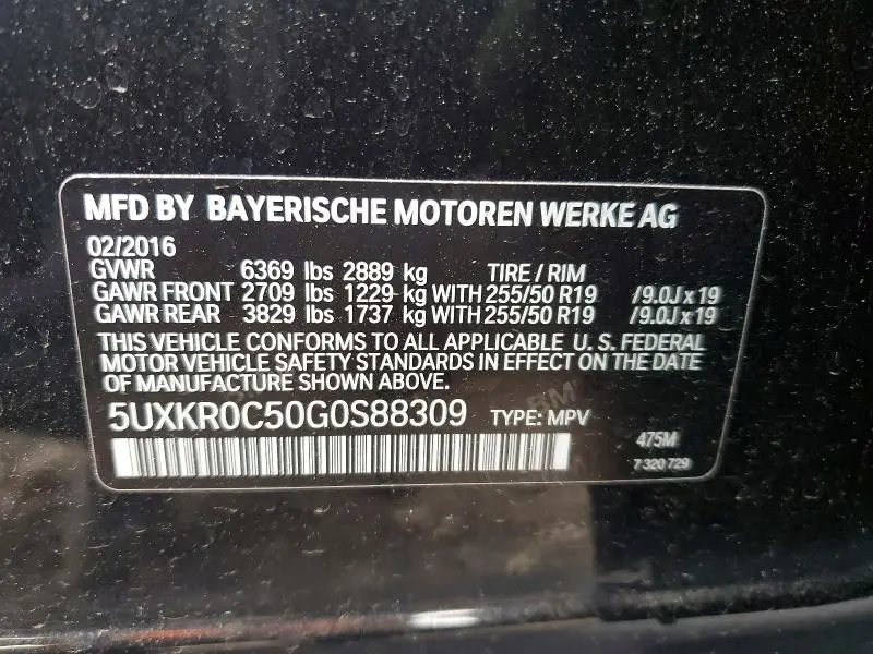 2016 BMW X5 XDRIVE35I  