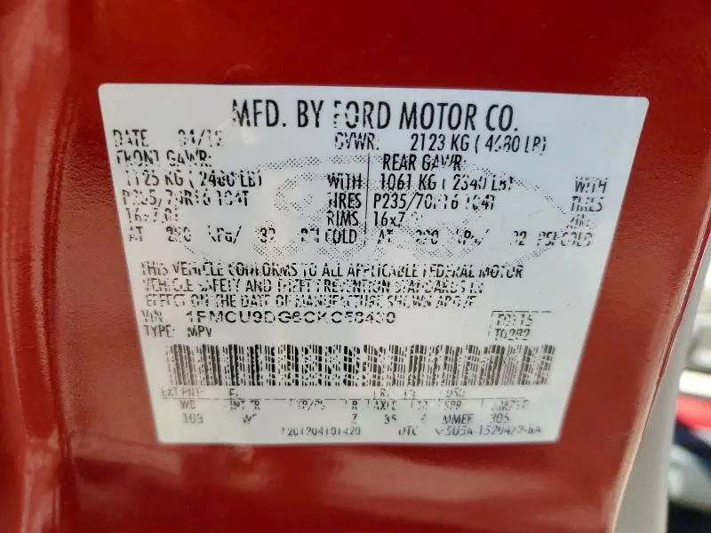 2012 FORD ESCAPE XLT  
