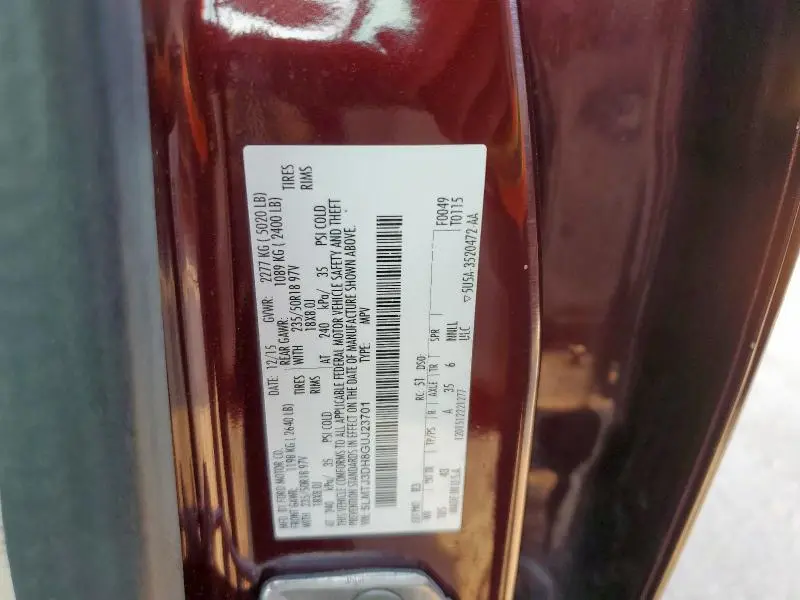 2016 LINCOLN MKC RESERVE  