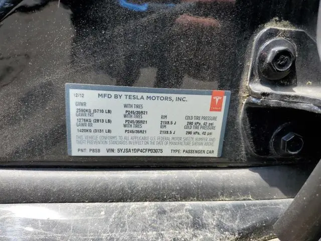 2012 TESLA MODEL S   