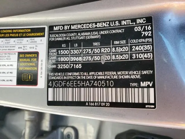 2017 MERCEDES-BENZ GLS 450 4MATIC  