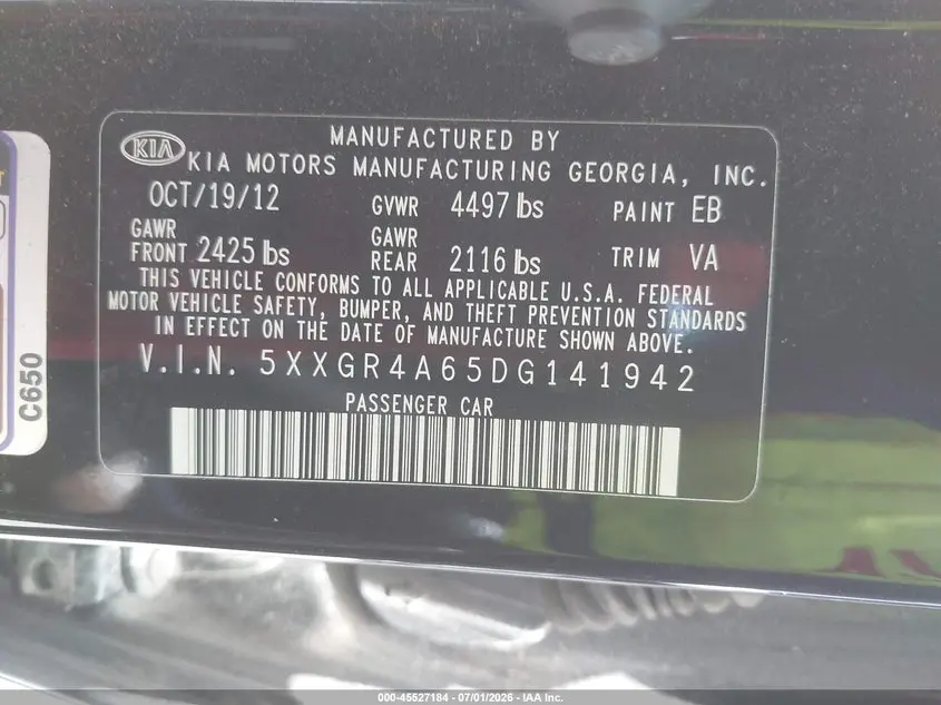 2013 KIA OPTIMA SX