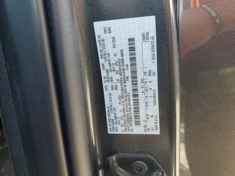 2020 FORD F150 SUPERCREW  