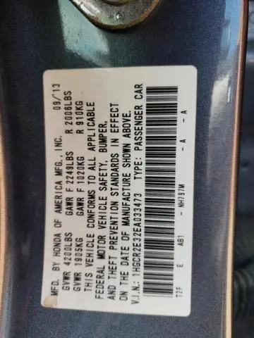 2014 HONDA ACCORD LX  