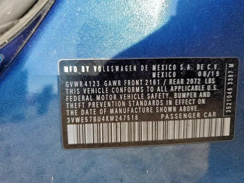 2019 VOLKSWAGEN JETTA SEL  