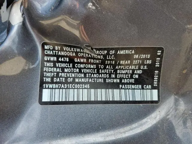 2014 VOLKSWAGEN PASSAT SE  