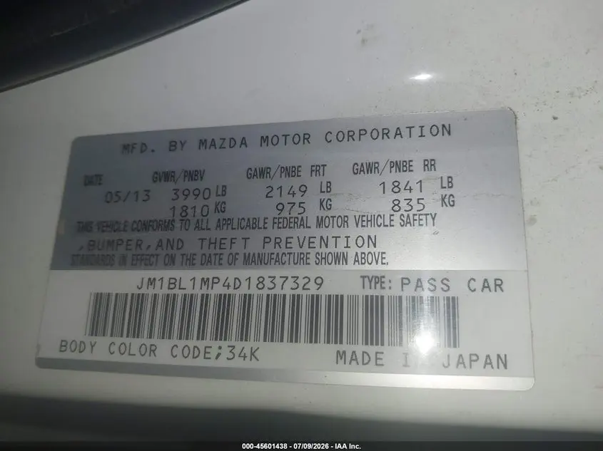 2013 MAZDA MAZDA3 I GRAND TOURING