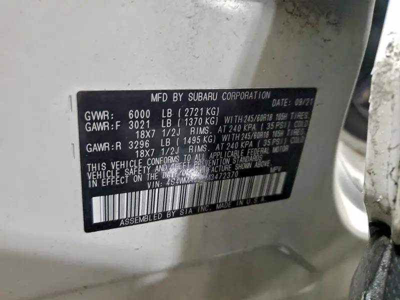 2021 SUBARU ASCENT PREMIUM  