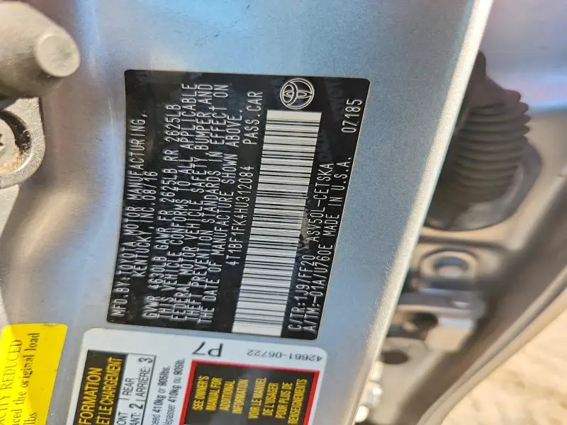 2017 TOYOTA CAMRY SE  