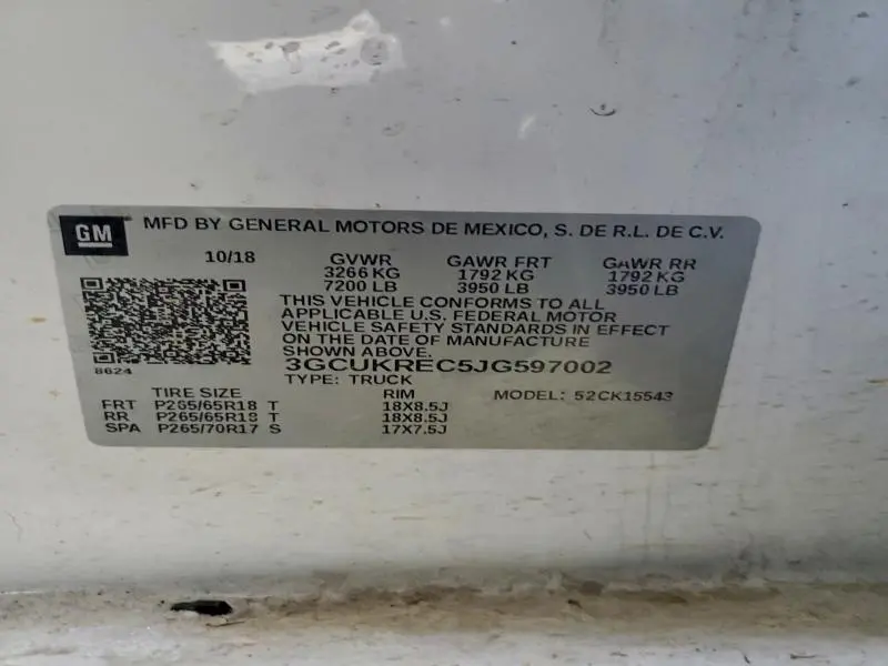 2018 CHEVROLET SILVERADO K1500 LT  