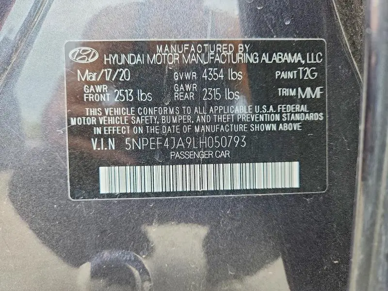2020 HYUNDAI SONATA SEL  