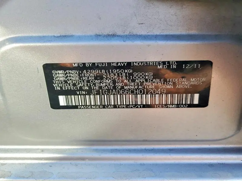 2012 SUBARU IMPREZA PREMIUM  