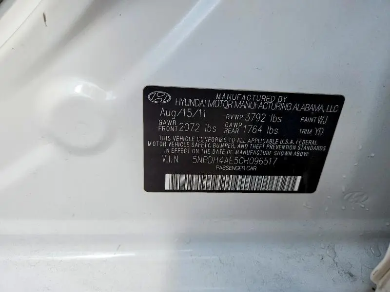2012 HYUNDAI ELANTRA GLS  