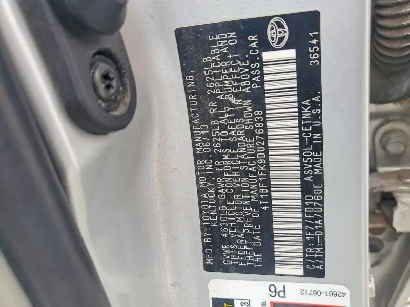 2013 TOYOTA CAMRY LE  
