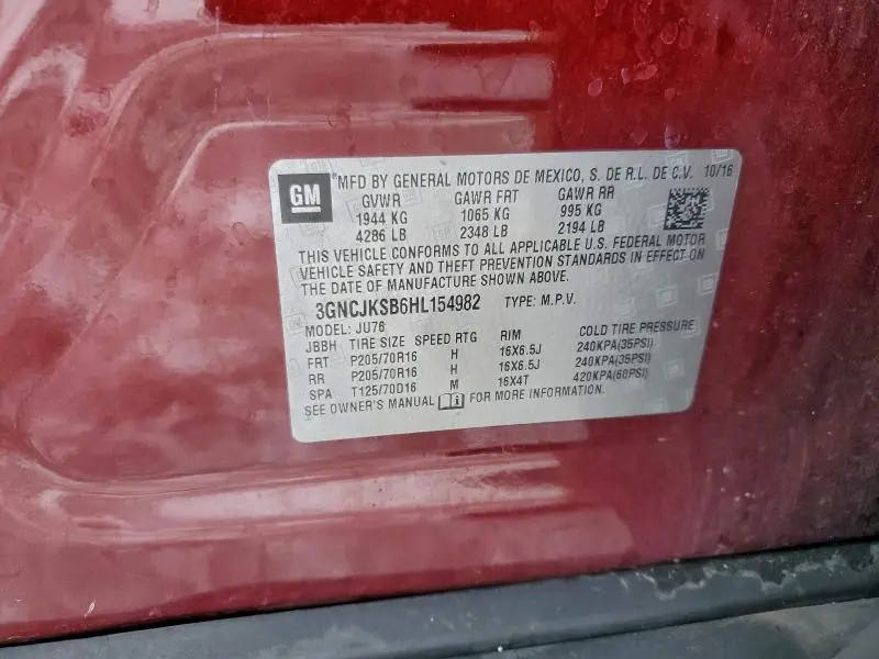 2017 CHEVROLET TRAX LS  