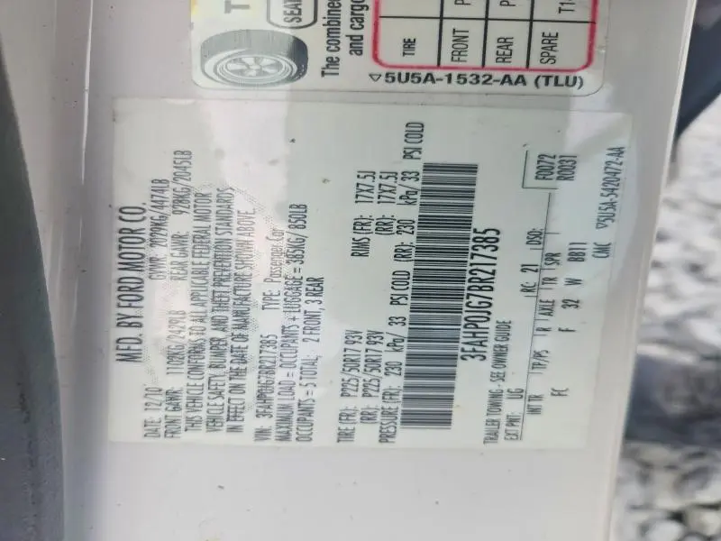 2011 FORD FUSION SEL  