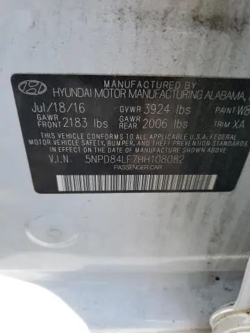 2017 HYUNDAI ELANTRA SE