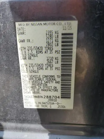 2015 NISSAN MURANO S  