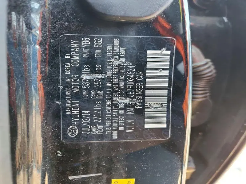 2015 HYUNDAI GENESIS 3.8L  