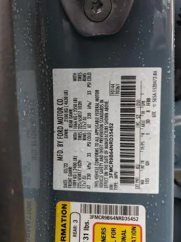 2022 FORD BRONCO SPORT BIG BEND  