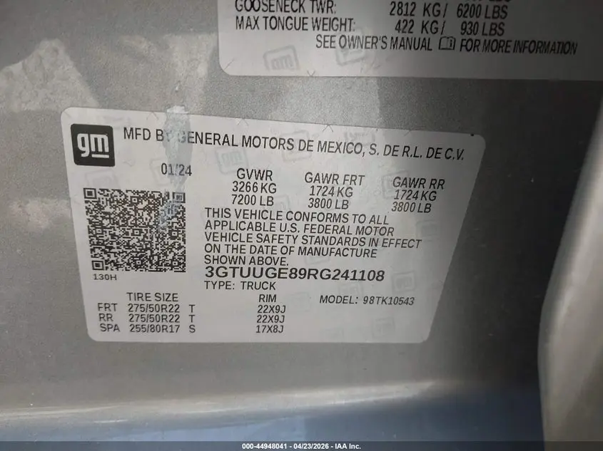 2024 GMC SIERRA 1500 4WD  SHORT BOX DENALI
