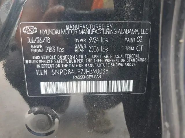 2018 HYUNDAI ELANTRA SEL  