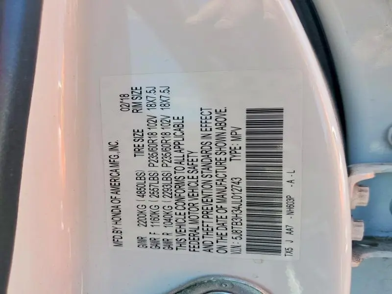 2018 ACURA RDX   