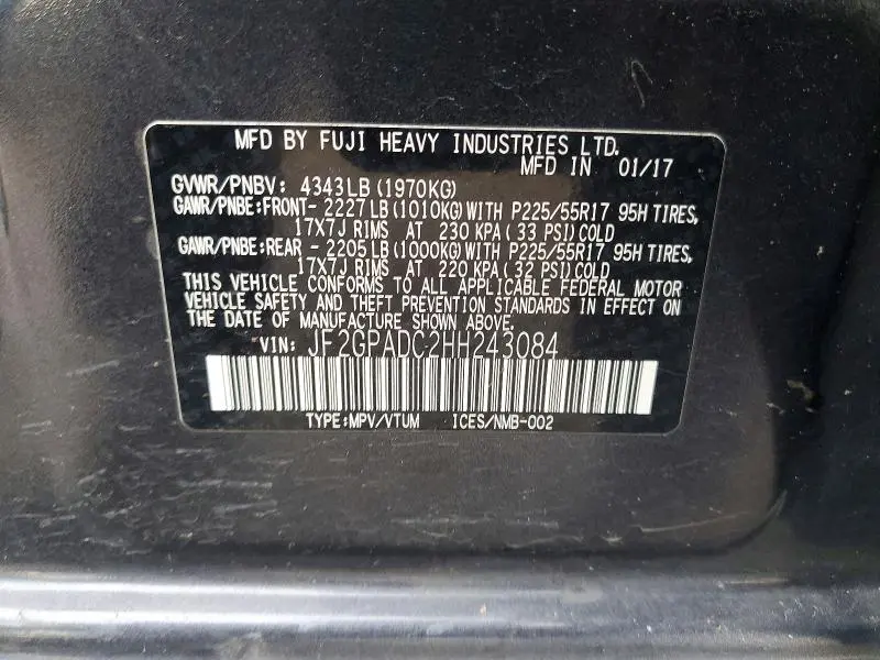 2017 SUBARU CROSSTREK PREMIUM  