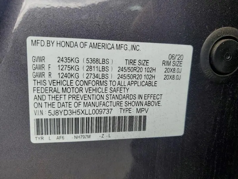 2020 ACURA MDX TECHNOLOGY  