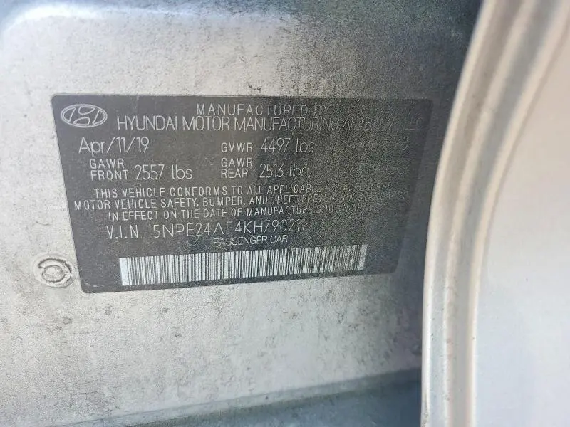 2019 HYUNDAI SONATA SE  