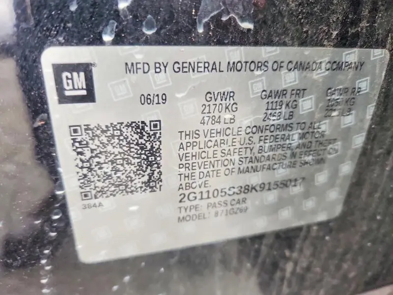 2019 CHEVROLET IMPALA   