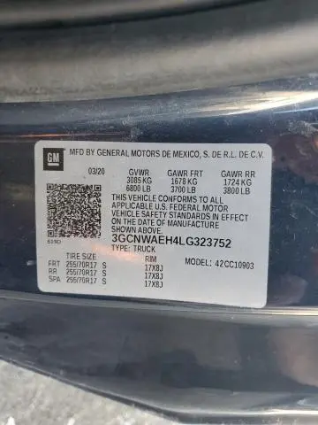 2020 CHEVROLET SILVERADO C1500  