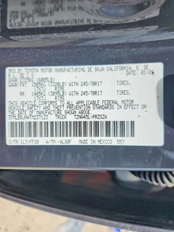 2026 TOYOTA TACOMA SR5  