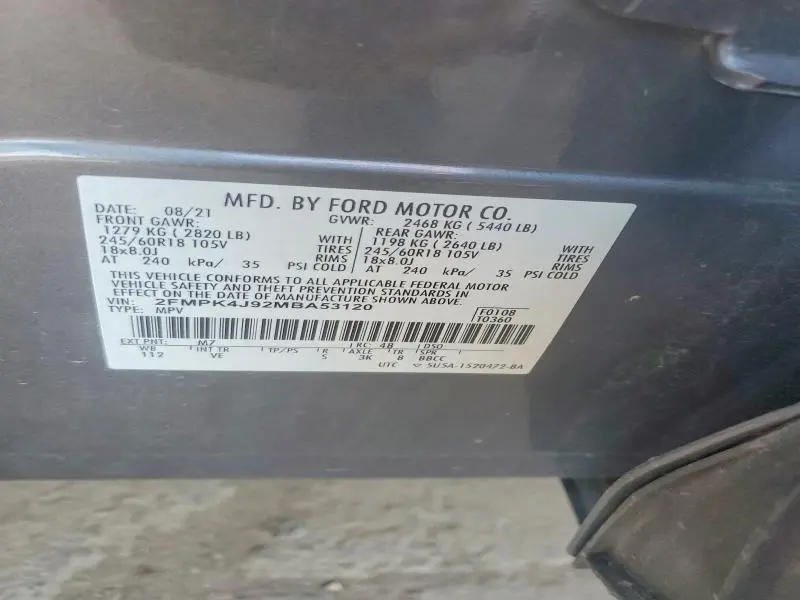 2021 FORD EDGE SEL  