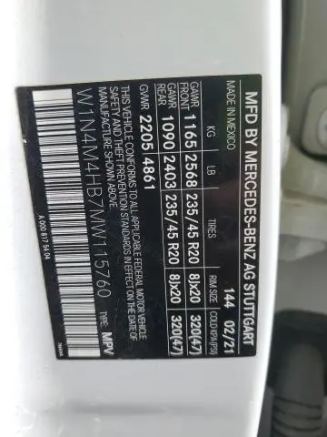 2021 MERCEDES-BENZ GLB 250 4MATIC  