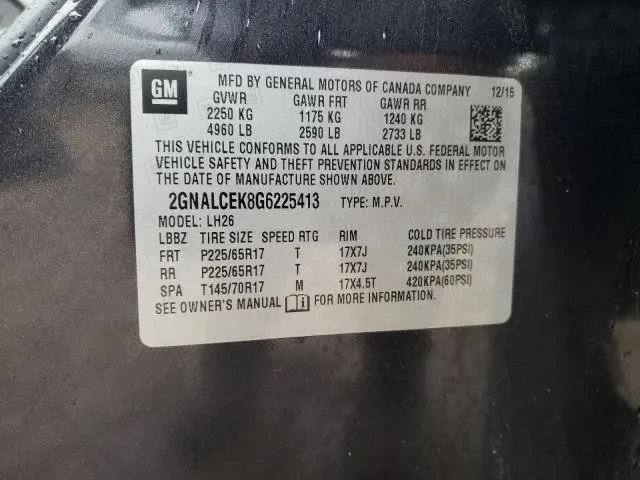 2016 CHEVROLET EQUINOX LT  