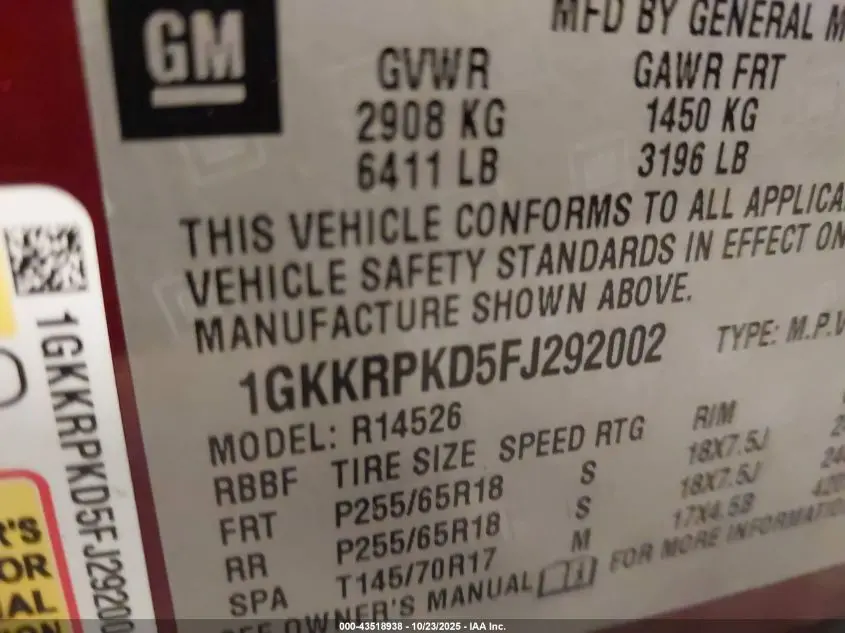 2015 GMC ACADIA SLE-2