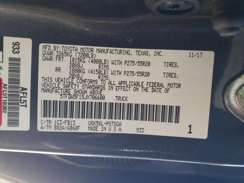 2018 TOYOTA TUNDRA CREWMAX SR5  