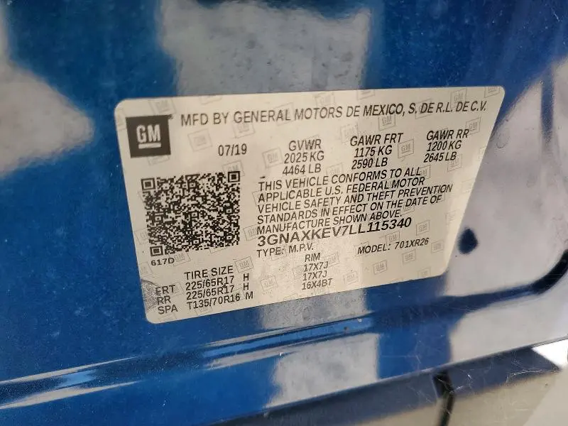 2020 CHEVROLET EQUINOX LT  