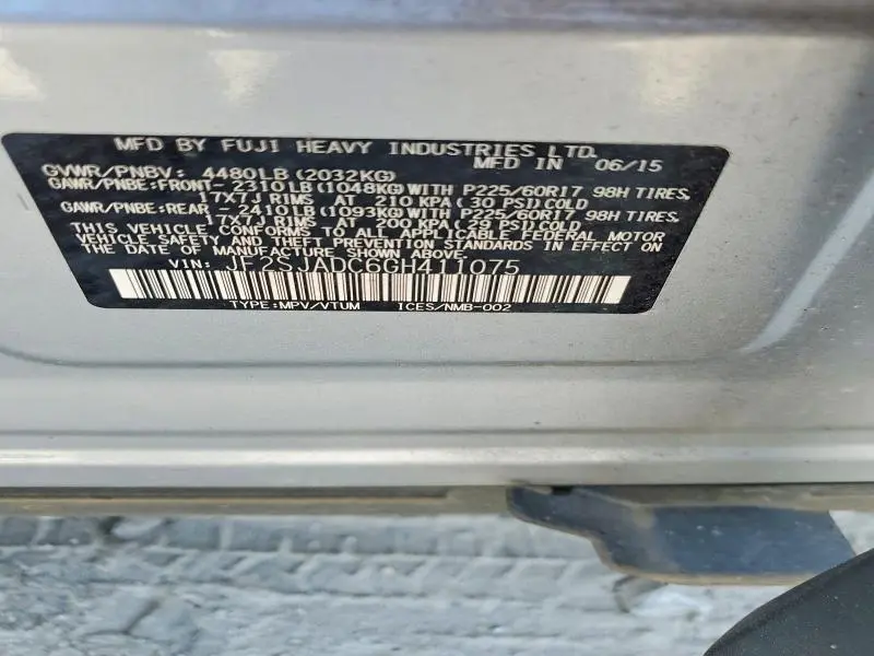 2016 SUBARU FORESTER 2.5I PREMIUM  