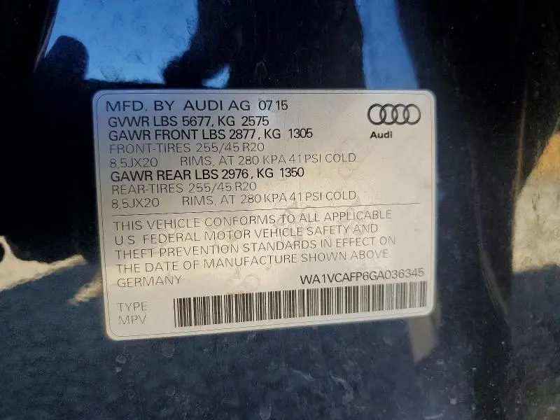 2016 AUDI SQ5 PRESTIGE  