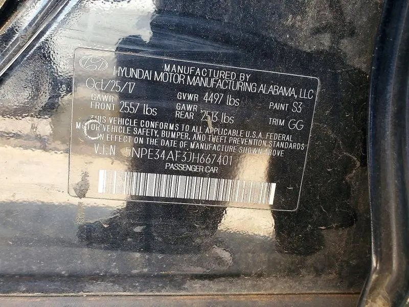 2018 HYUNDAI SONATA LIMITED  