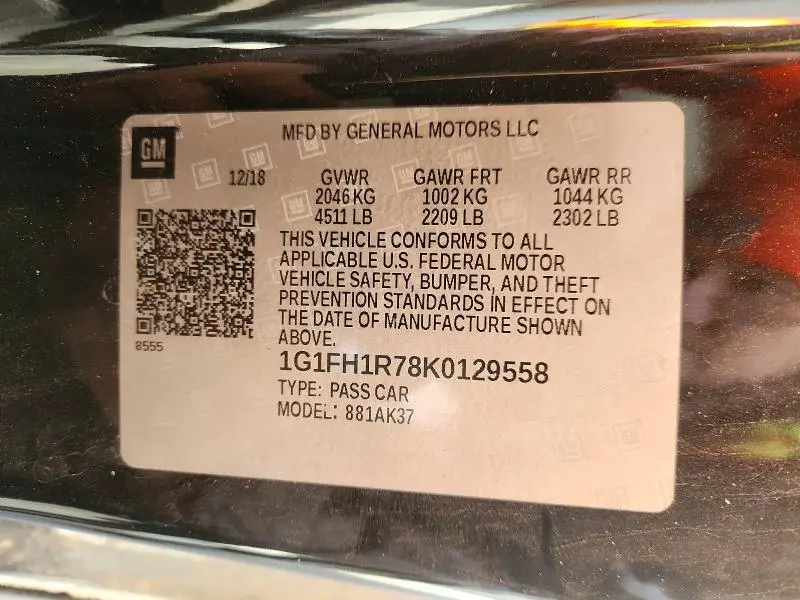 2019 CHEVROLET CAMARO SS  