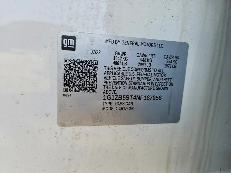 2022 CHEVROLET MALIBU LS  